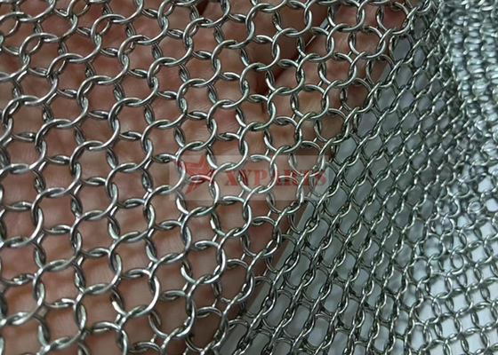 İç Dekorasyon için Paslanmaz Çelik 0.8X7mm Kaynaklı Tip Halka Örgü Perde