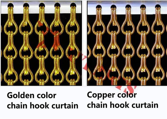 Özel Boyutlu Renkli Çift Kancalı Alüminyum Zincir Bağlantı Perdesi