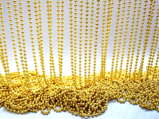 Vücut Giysileri Dekorasyonu İçin Altın Renkli Boncuk Konnektörü 3.2mm Metal Bilyalı Zincir
