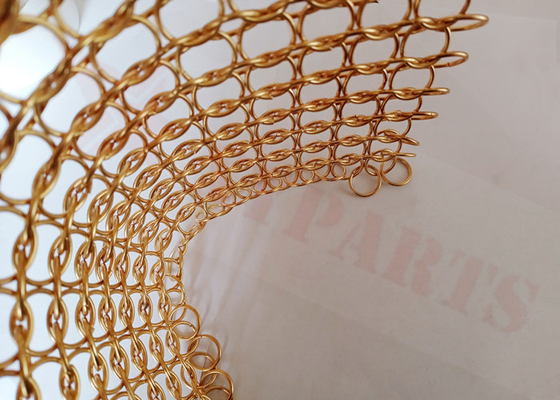 Altın Rengi 1.5x15mm Zincirli Posta Örgü Kumaş Perde İç Tasarım Paslanmaz Çelik