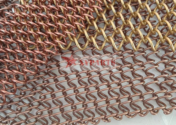 Restoran Dekorasyonu için 1.2mm Tel Çapı Bakır Metal Bobin Perdesi