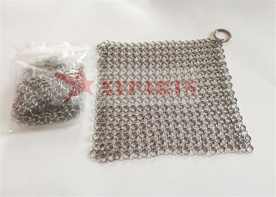 SUS316 Halkalar Chainmail Dökme Demir Tava Yıkayıcı Gıda Sınıfı