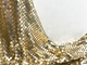 Yumuşak Esnek 3mm Metal Pullu Mesh Altın Alüminyum Haute Giysiler Kumaş